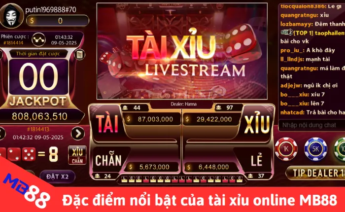 Tài xỉu online MB88 - Game đổi thưởng nhiều người chơi nhất 3 Game tài xỉu online MB88