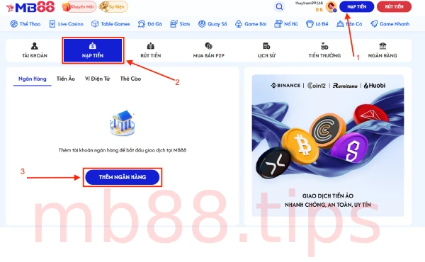 Hướng dẫn rút tiền MB88 khi bạn chưa biết 1 nạp rút tiền mb88